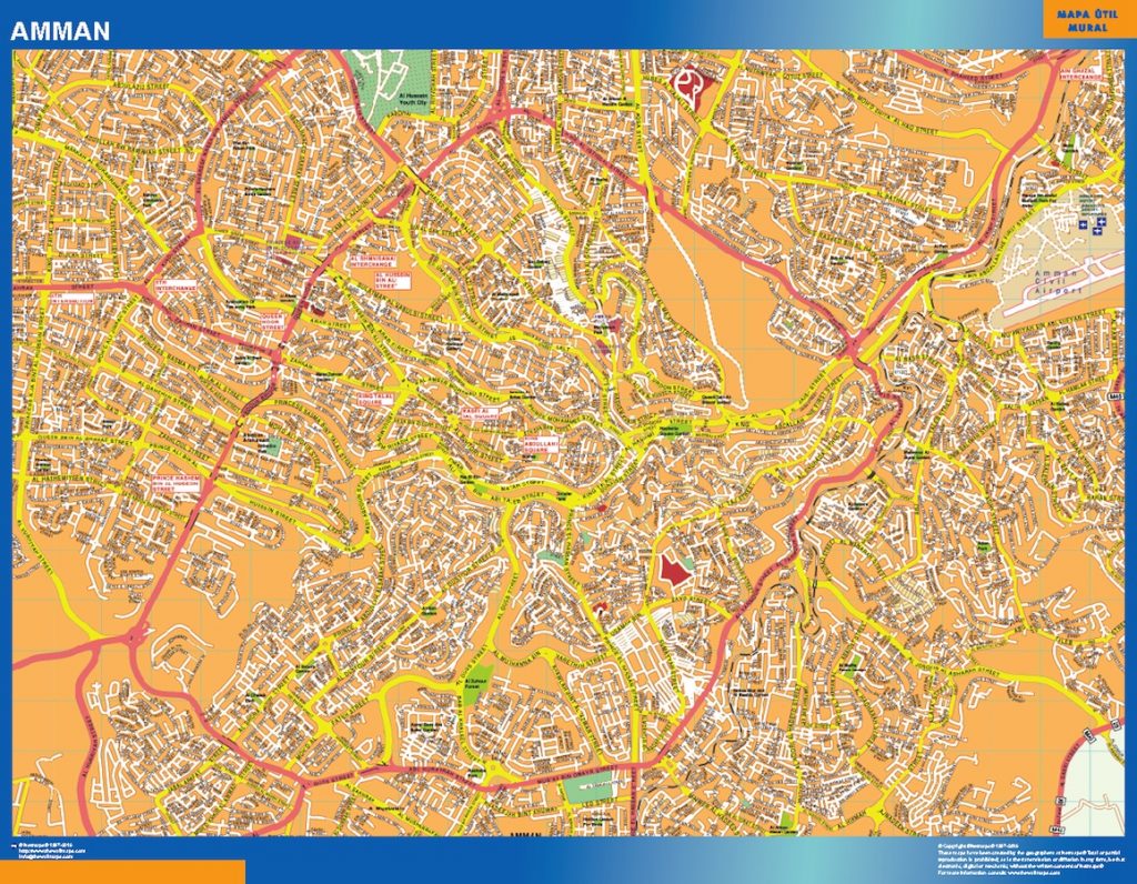 Amman laminated large map | Wall maps of the world. THE WALL MAPS