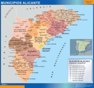 Municipalities Alicante from Spain