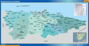 Municipalities Asturias from Spain