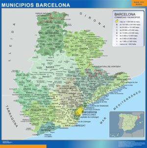 Municipalities Barcelona from Spain