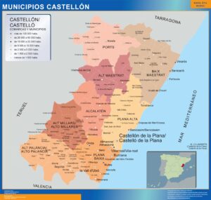 Municipalities Castellon from Spain