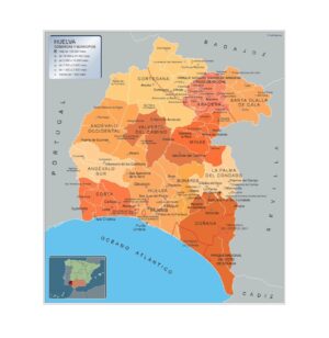 Municipalities Huelva from Spain