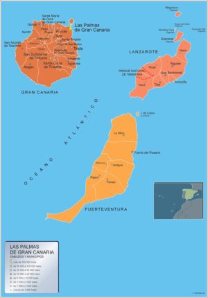 Municipalities Las Palmas Gran Canaria from Spain