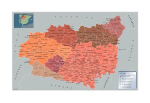 Municipalities Leon from Spain