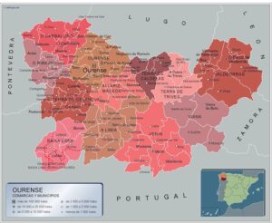Municipalities Ourense from Spain