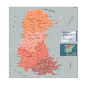 Municipalities Palencia from Spain