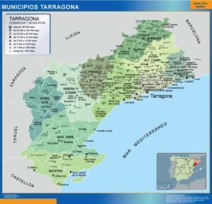 Municipalities Tarragona from Spain