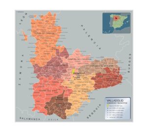 Municipalities Valladolid from Spain