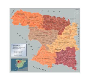 Municipalities Zamora from Spain