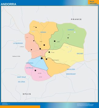 Andorra wall map
