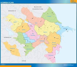 Azerbaijan wall map