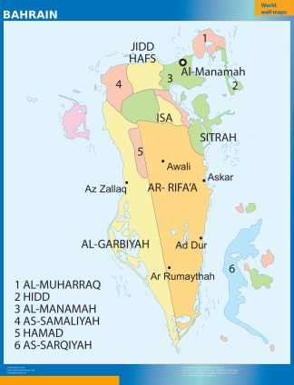 Bahrain wall map