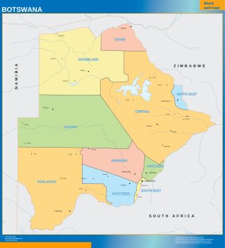 Botswana wall map