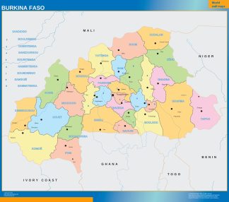 Burkina Faso wall map