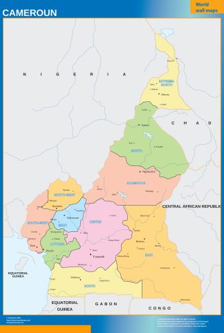 Cameroon wall map