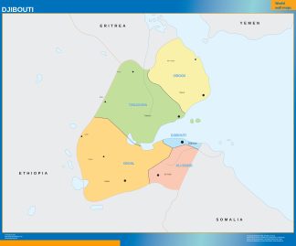Djibouti wall map