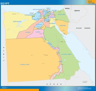 Egypt regions wall map