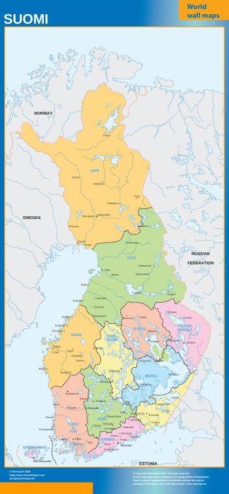 Finland wall map