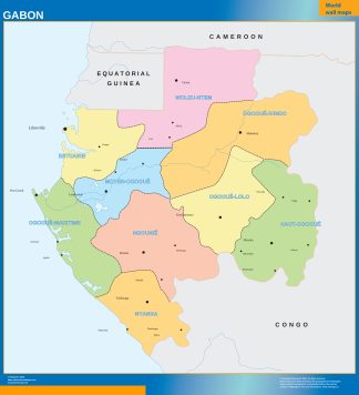 Gabon wall map