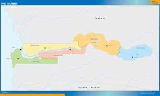 Gambia wall map