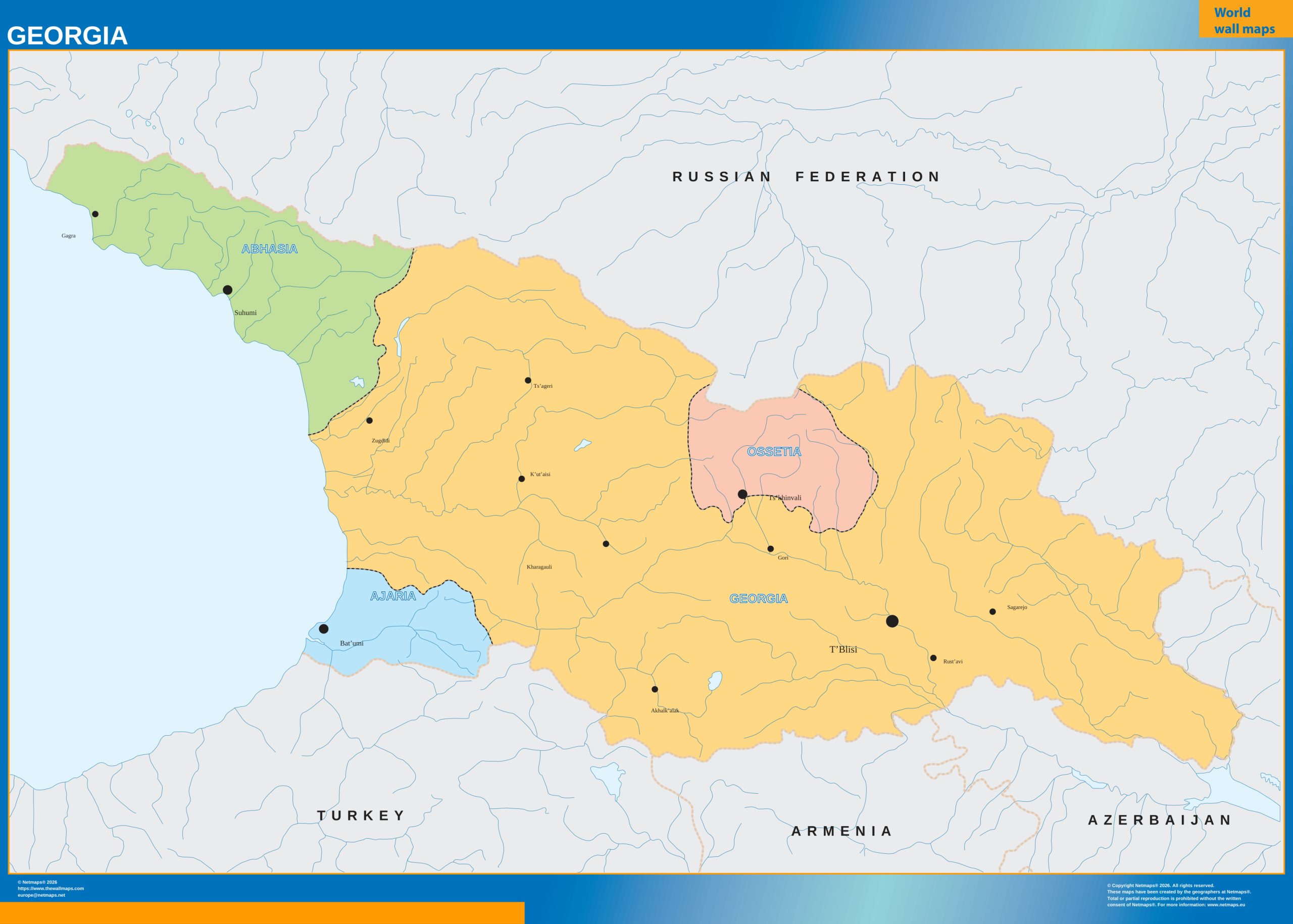 Georgia wall map