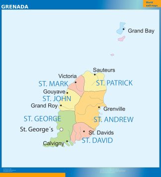 Grenada wall map