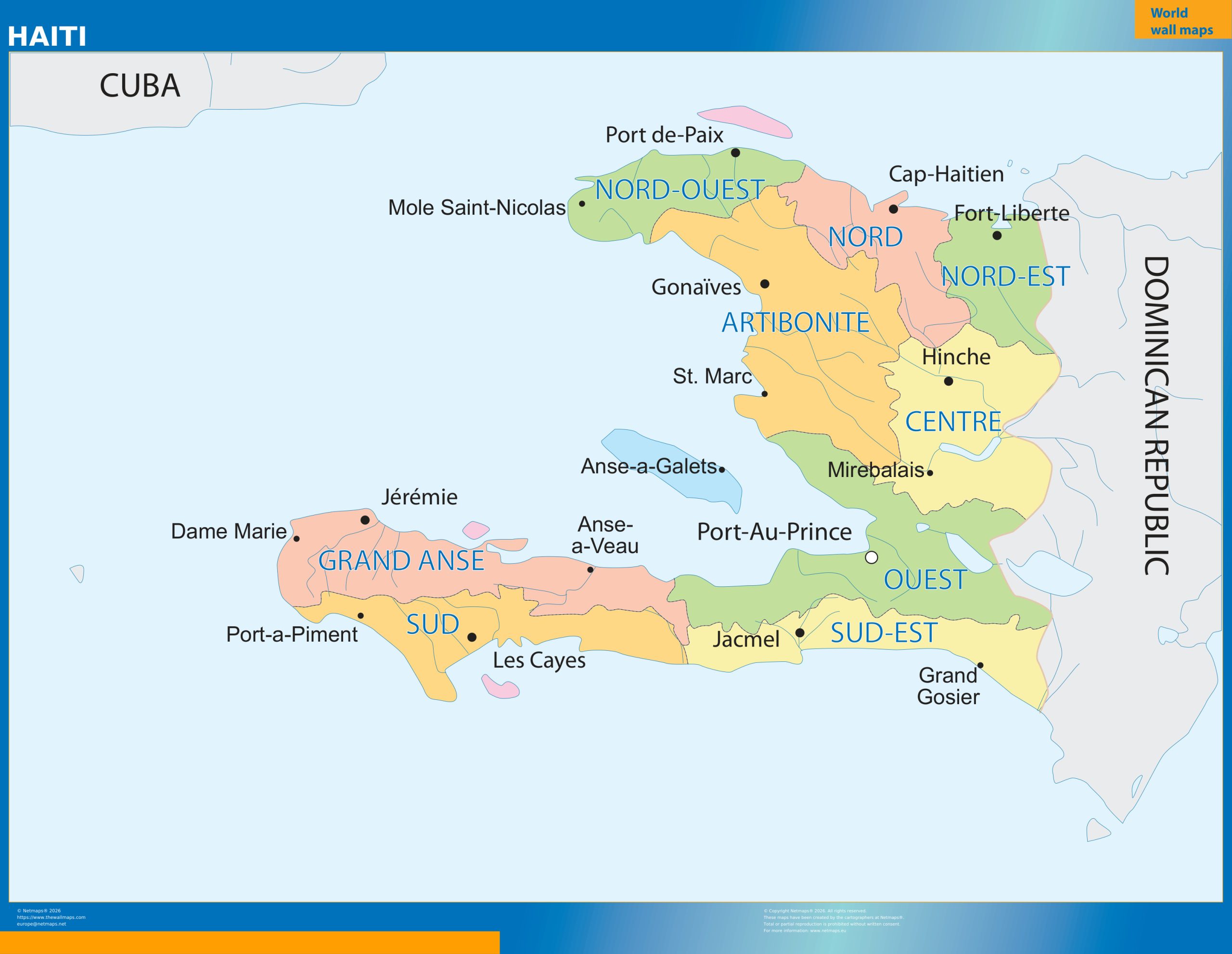 Haiti wall map