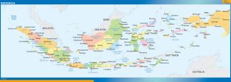 Indonesia wall map