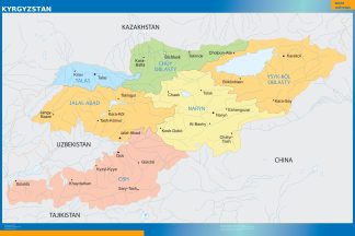Kyrgyzstan wall map
