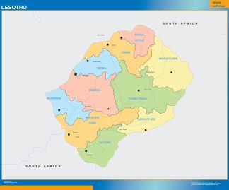 Lesotho wall map