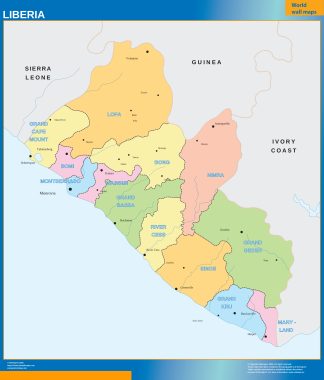 Liberia wall map