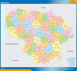 Lithuania wall map