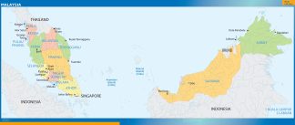 Malaysia wall map