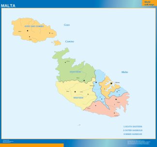 Malta wall map