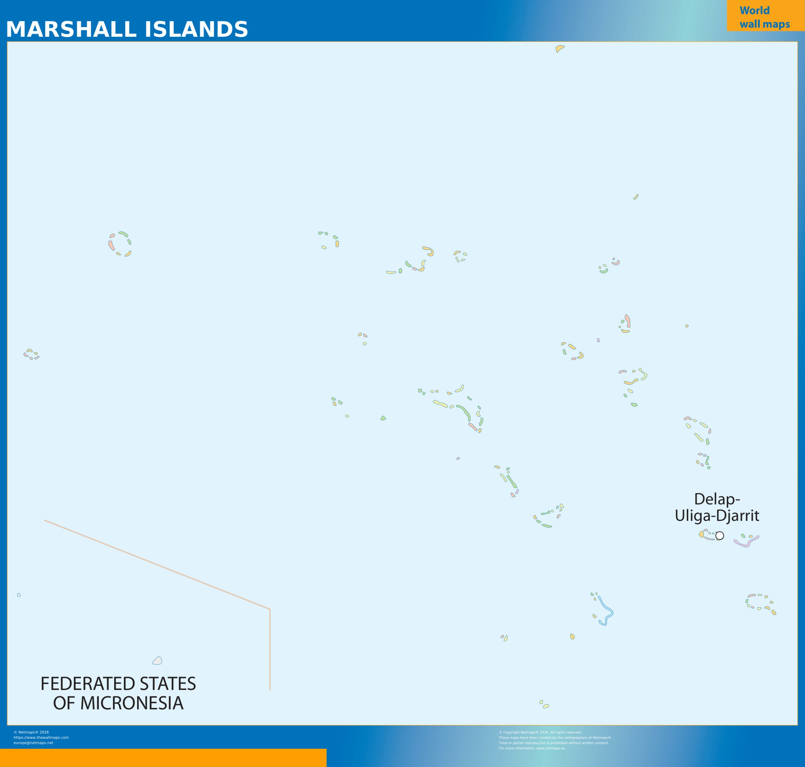 Marshall Islands wall map