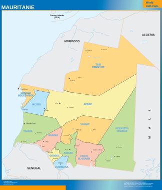 Mauritania wall map