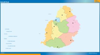 Mauritius wall map