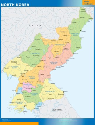 North Korea wall map