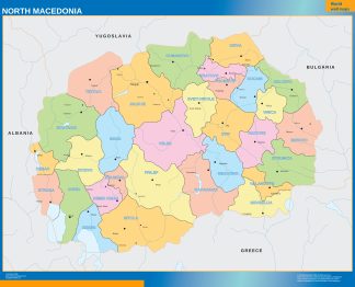 North Macedonia wall map