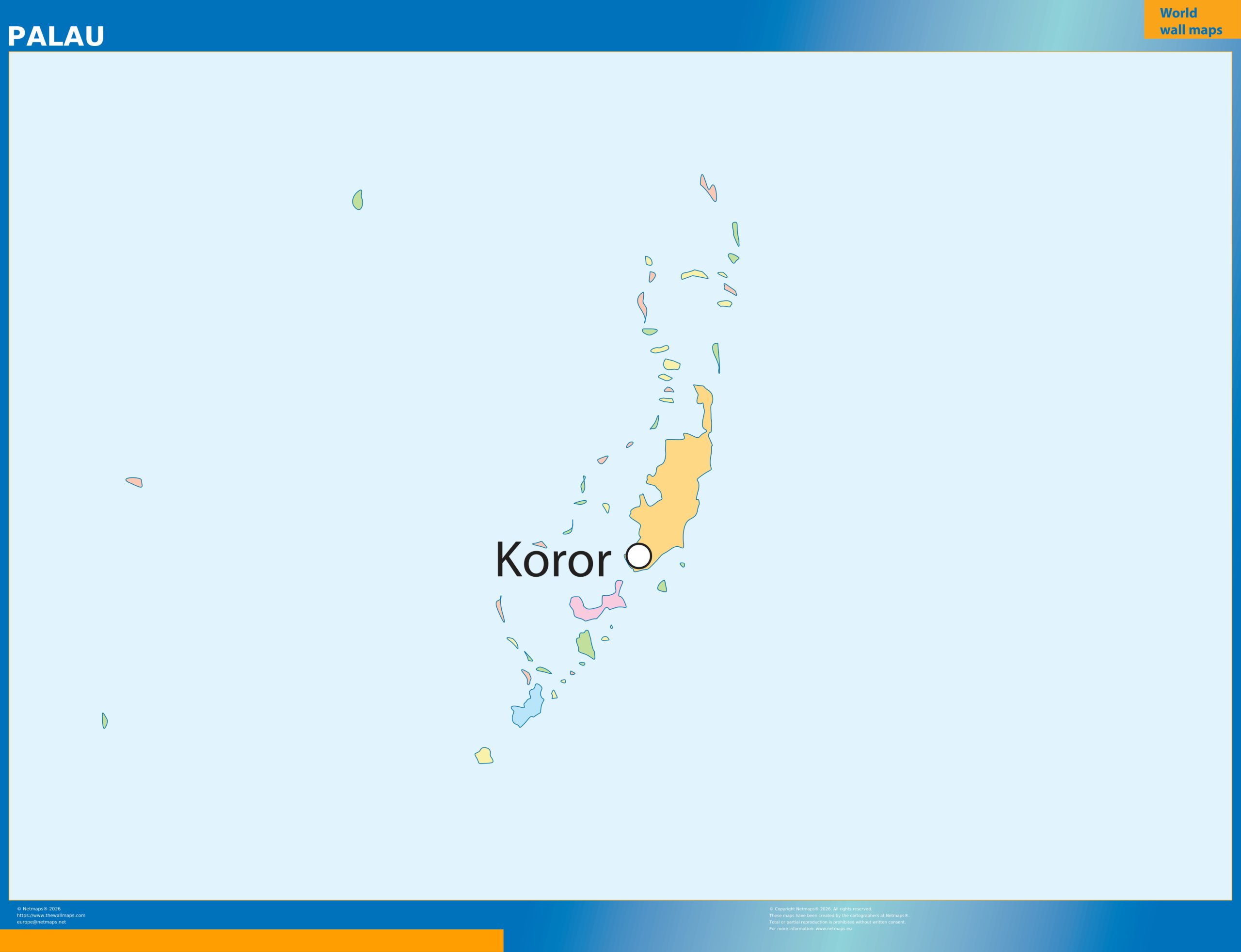 Palau wall map