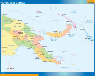 Papua New Guinea wall map