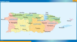 Puerto Rico wall map