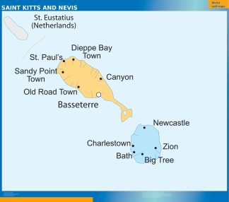 Saint Kitts and Nevis wall map
