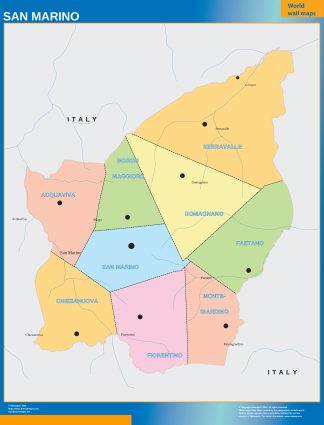 San Marino wall map