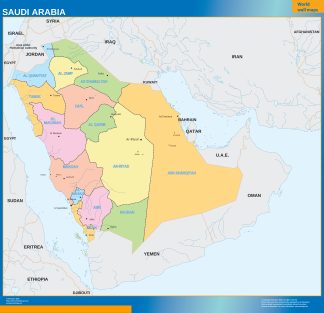 Saudi Arabia wall map