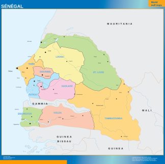 Senegal wall map