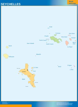 Seychelles wall map