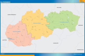 Slovakia wall map