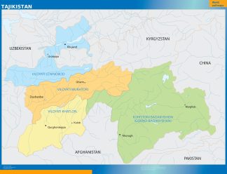 Tajikistan wall map