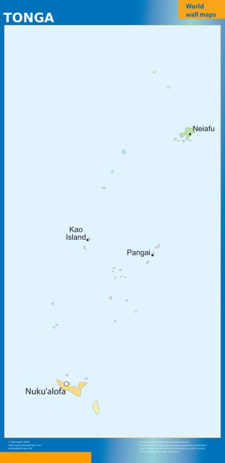 Tonga wall map